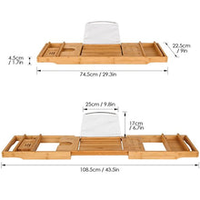 Load image into Gallery viewer, HOMFA Bamboo Bath Caddy with Extending Sides - GetSourceful
