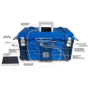 Coolbox - The Entertainment Cooler with USB, Speakers, and Time Display - GetSourceful