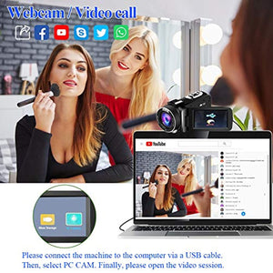 4K Video Camera - with 3-Inch IPS Touch Screen and Microphone - GetSourceful