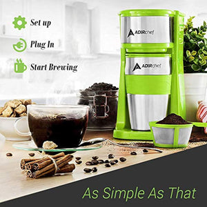 AdirChef Grab N' Go Personal Coffee Maker with 15 oz. Travel Mug - GetSourceful