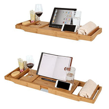 Load image into Gallery viewer, HOMFA Bamboo Bath Caddy with Extending Sides - GetSourceful
