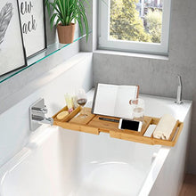 Load image into Gallery viewer, HOMFA Bamboo Bath Caddy with Extending Sides - GetSourceful
