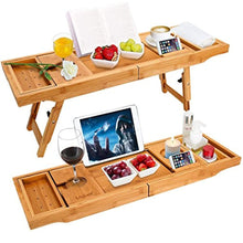 Load image into Gallery viewer, Widousy Bamboo Caddy - Laptop, Food, and Bath Tray - GetSourceful
