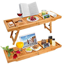 Load image into Gallery viewer, Widousy Bamboo Caddy - Laptop, Food, and Bath Tray - GetSourceful
