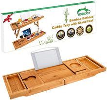 Load image into Gallery viewer, Widousy Bamboo Caddy - Laptop, Food, and Bath Tray - GetSourceful
