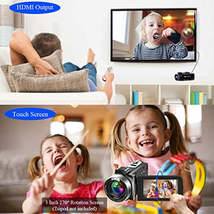 4K Video Camera - with 3-Inch IPS Touch Screen and Microphone - GetSourceful