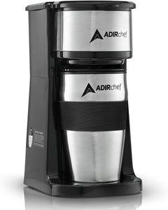 AdirChef Grab N' Go Personal Coffee Maker with 15 oz. Travel Mug - GetSourceful